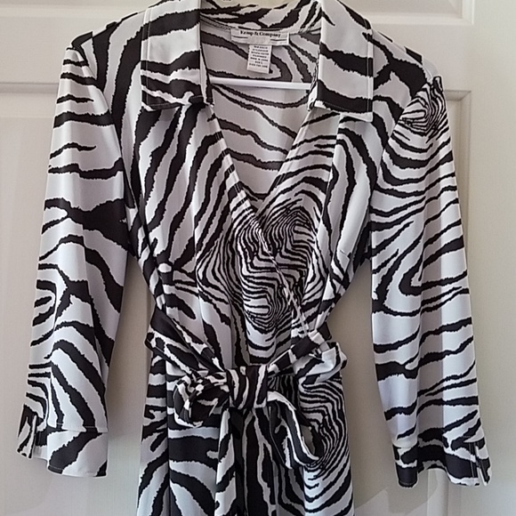 Ladies large brown cream zebra dress size large - Picture 2 of 3